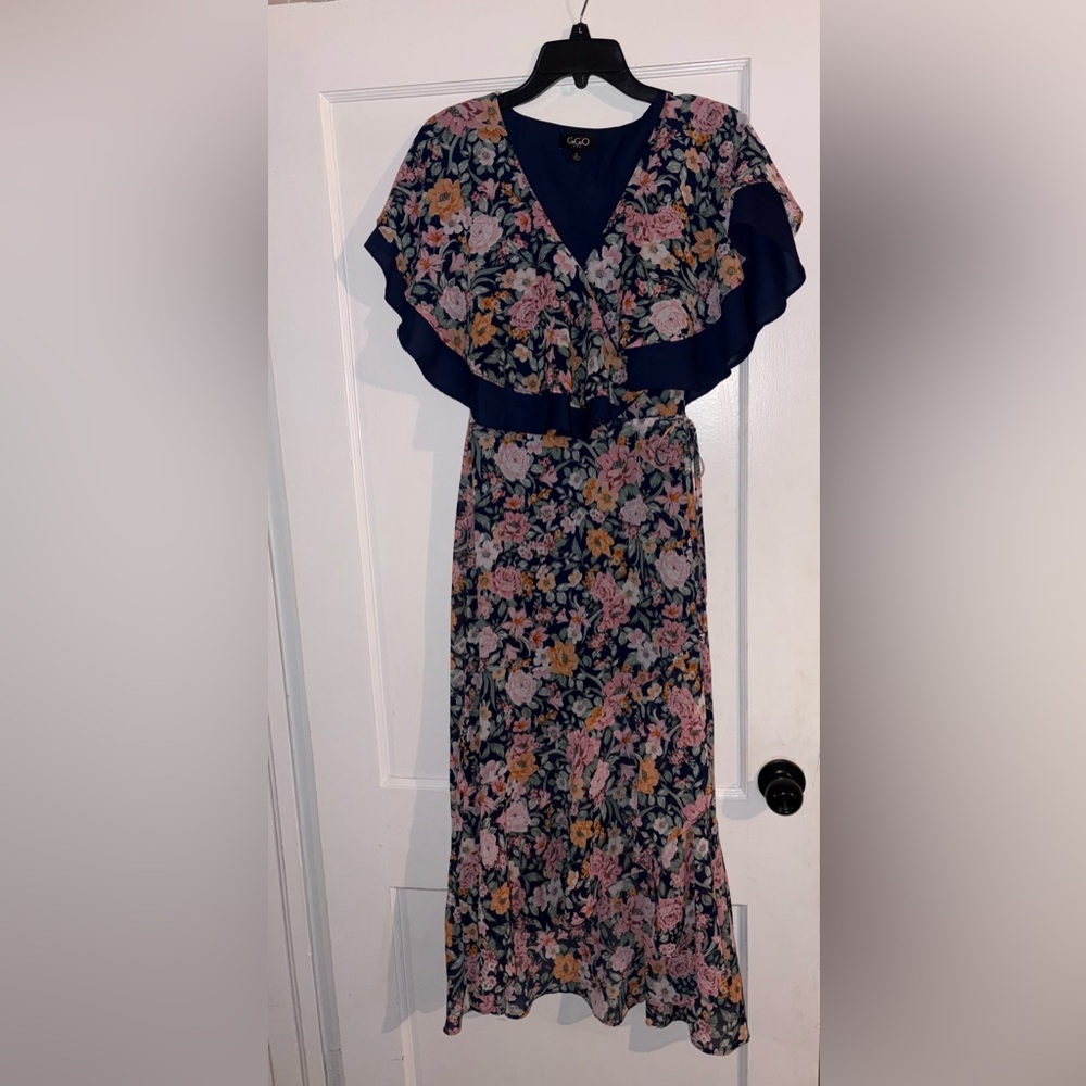 GiGio Colorful Floral Navy Dress